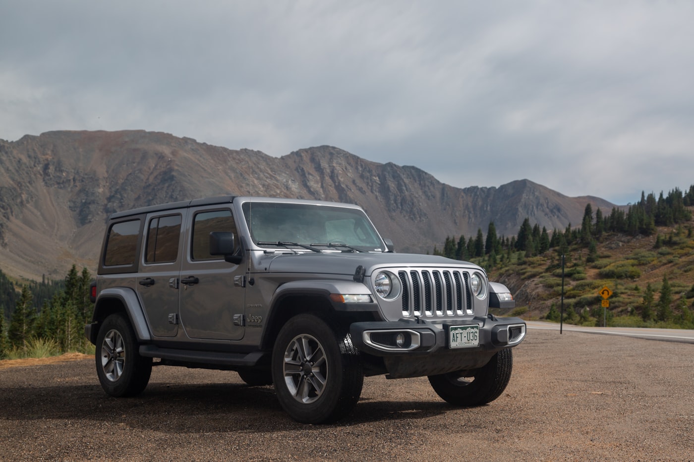 Jeep Wrangler in the mountains